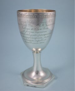 Victorian Sterling Silver Cup on Hexagonal Foot, London, 1869