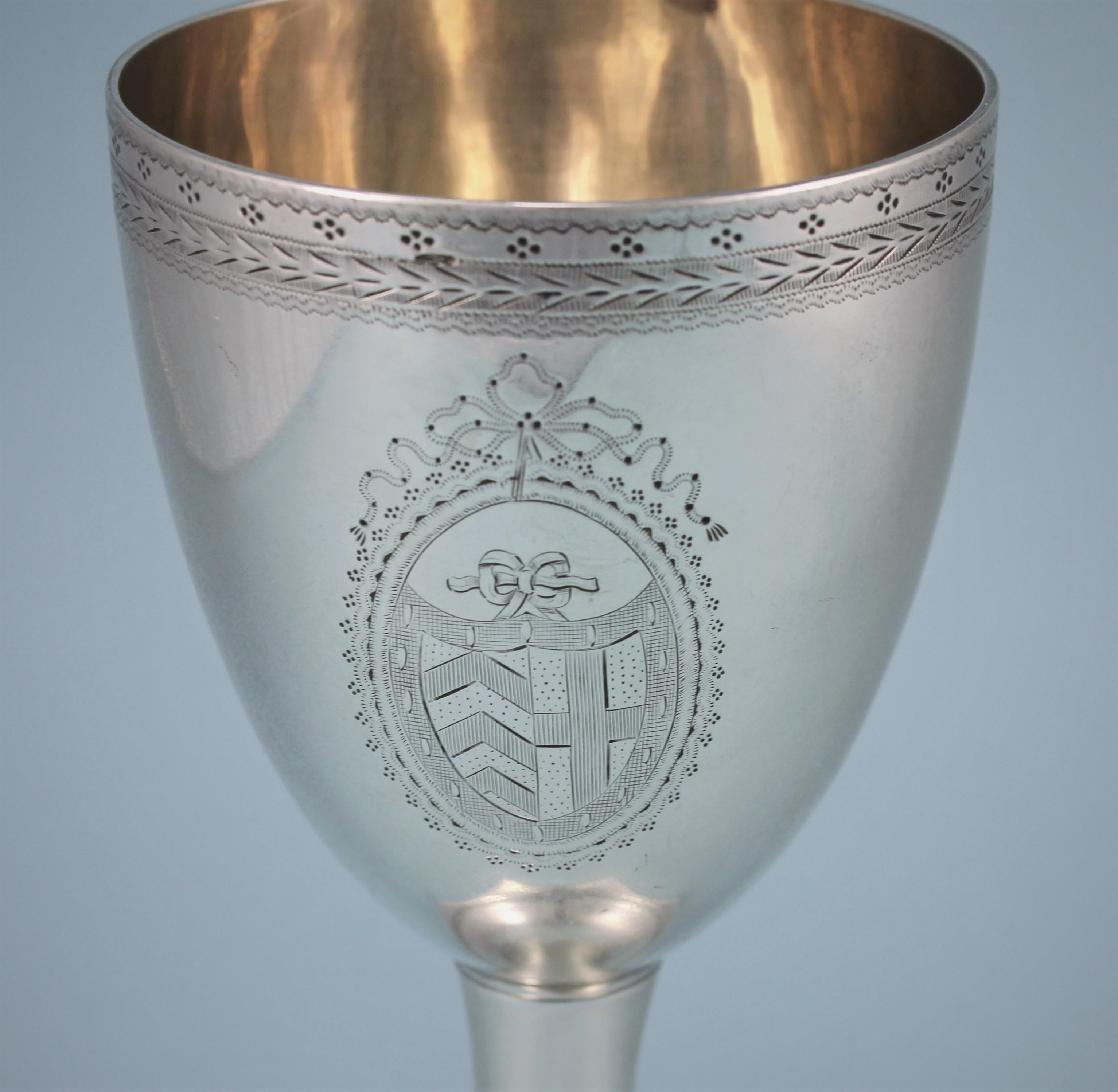 Victorian Sterling Silver Cup on Hexagonal Foot, London, 1869 For Sale 1