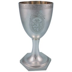 Used Victorian Sterling Silver Cup on Hexagonal Foot, London, 1869