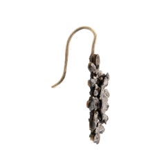 Victorian Sterling Silver Cut Steel Snowflake Motif Earrings