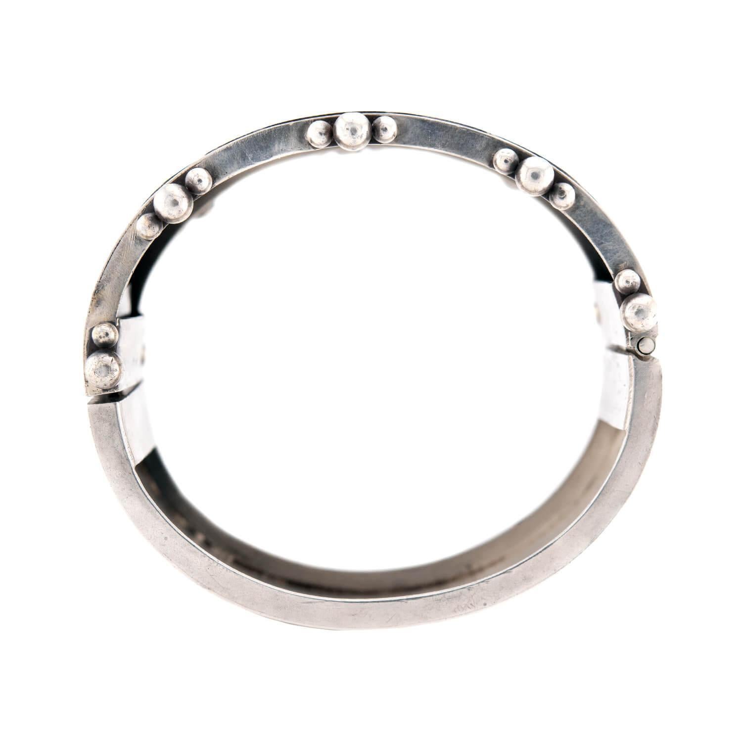 Victorien Bracelet victorien en argent sterling avec motif floral en émail en vente