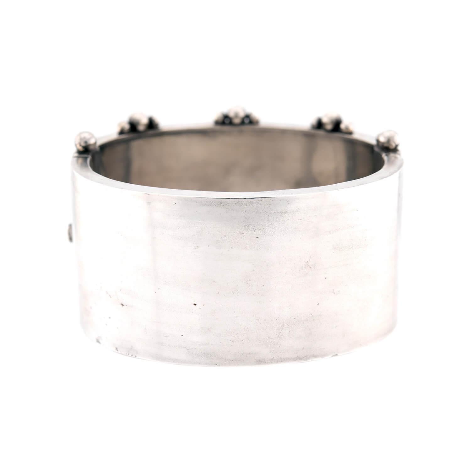 Bracelet victorien en argent sterling avec motif floral en émail Pour femmes en vente