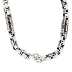 Antique Victorian Sterling Silver Etruscan Chain 23"