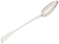 Victorian Sterling Silver Fiddle Pattern Gravy Straining Spoon by Mary Chawner