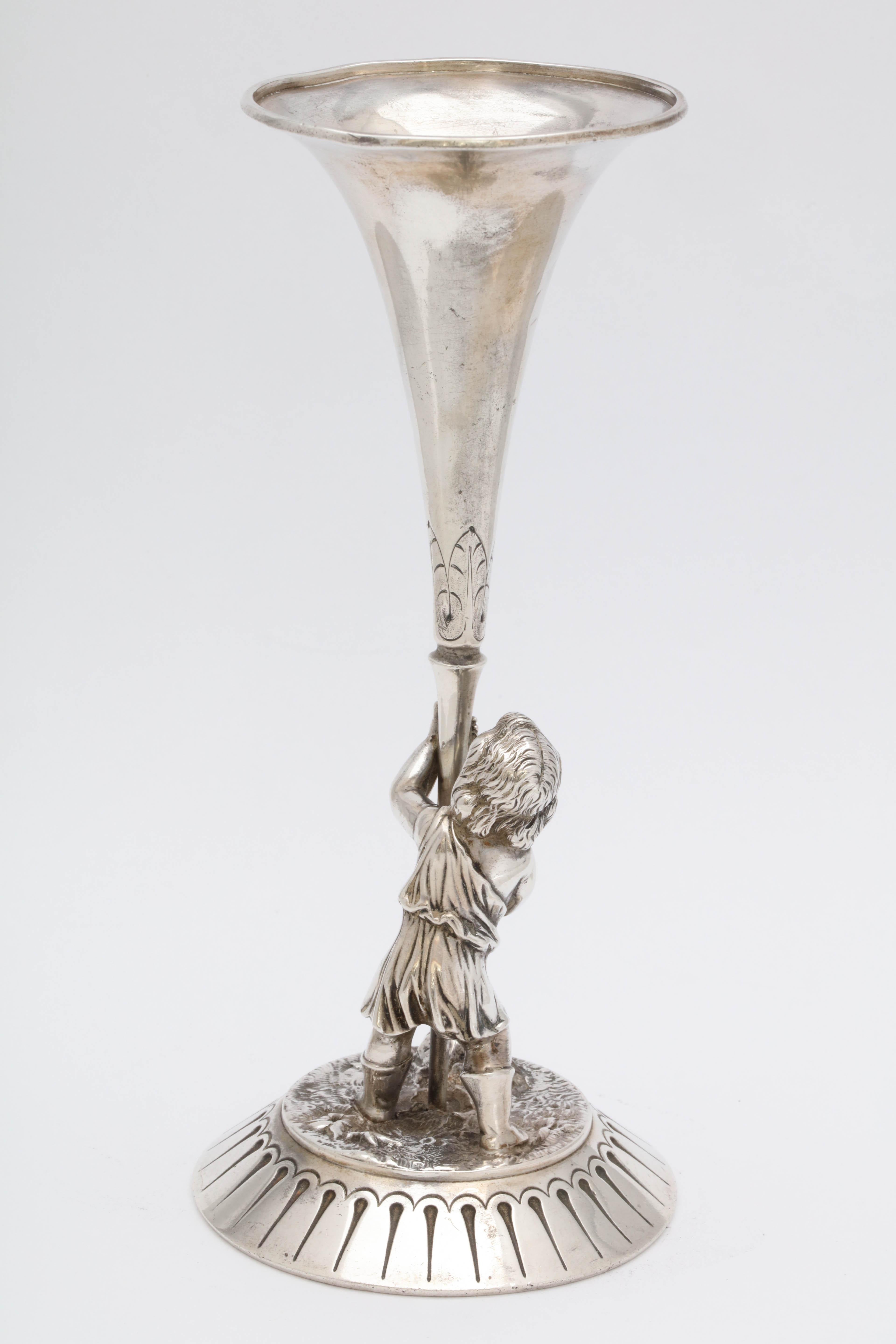 silver floor vase