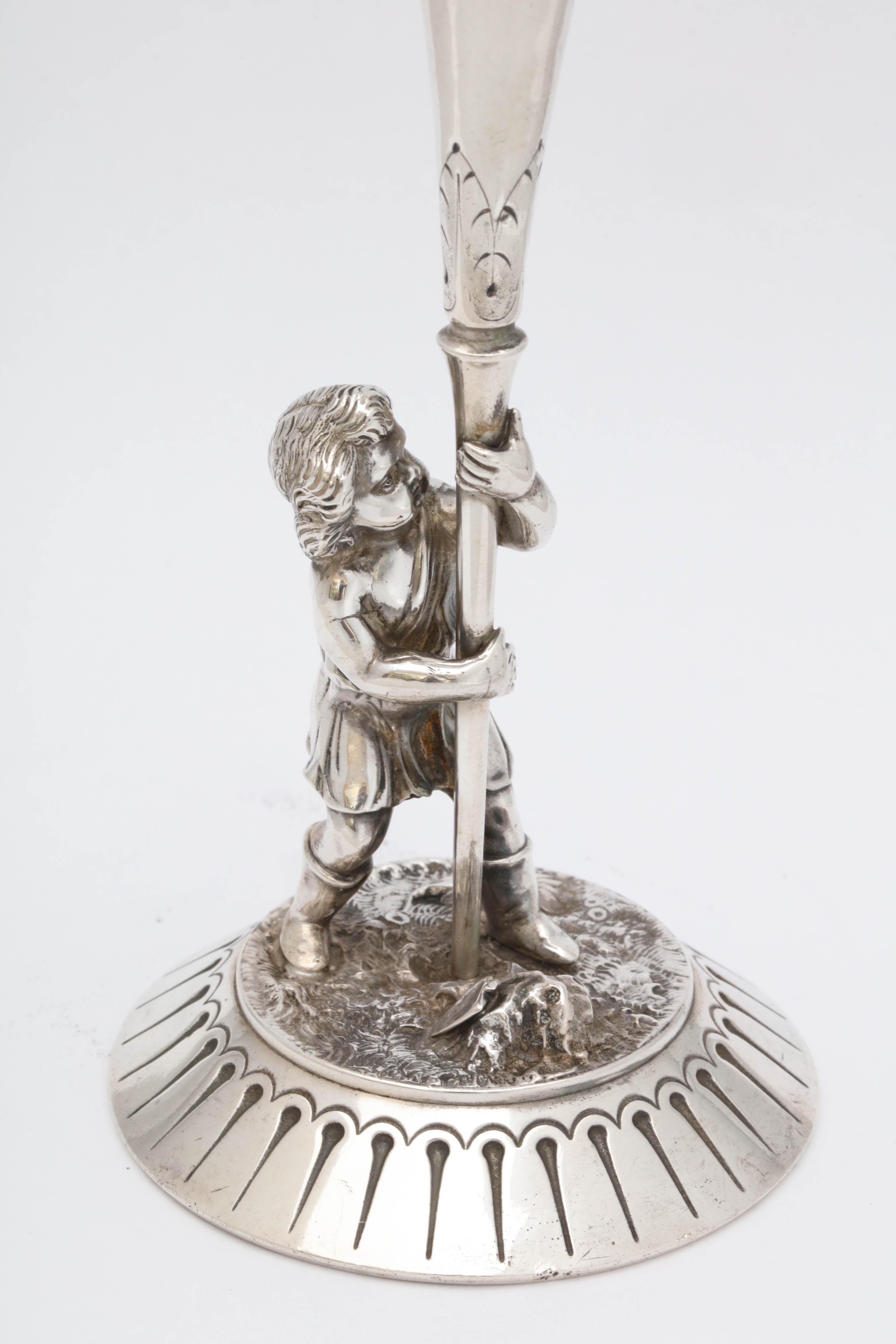 Victorian Sterling Silver Figural Bud Vase By Gorham For Sale 1