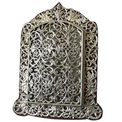 Antique Victorian Sterling Silver Filigree Pierced Opening Photograph Frame, 1890