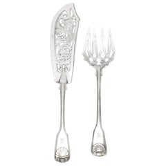 Victorian Sterling Silver Fish Serving Set