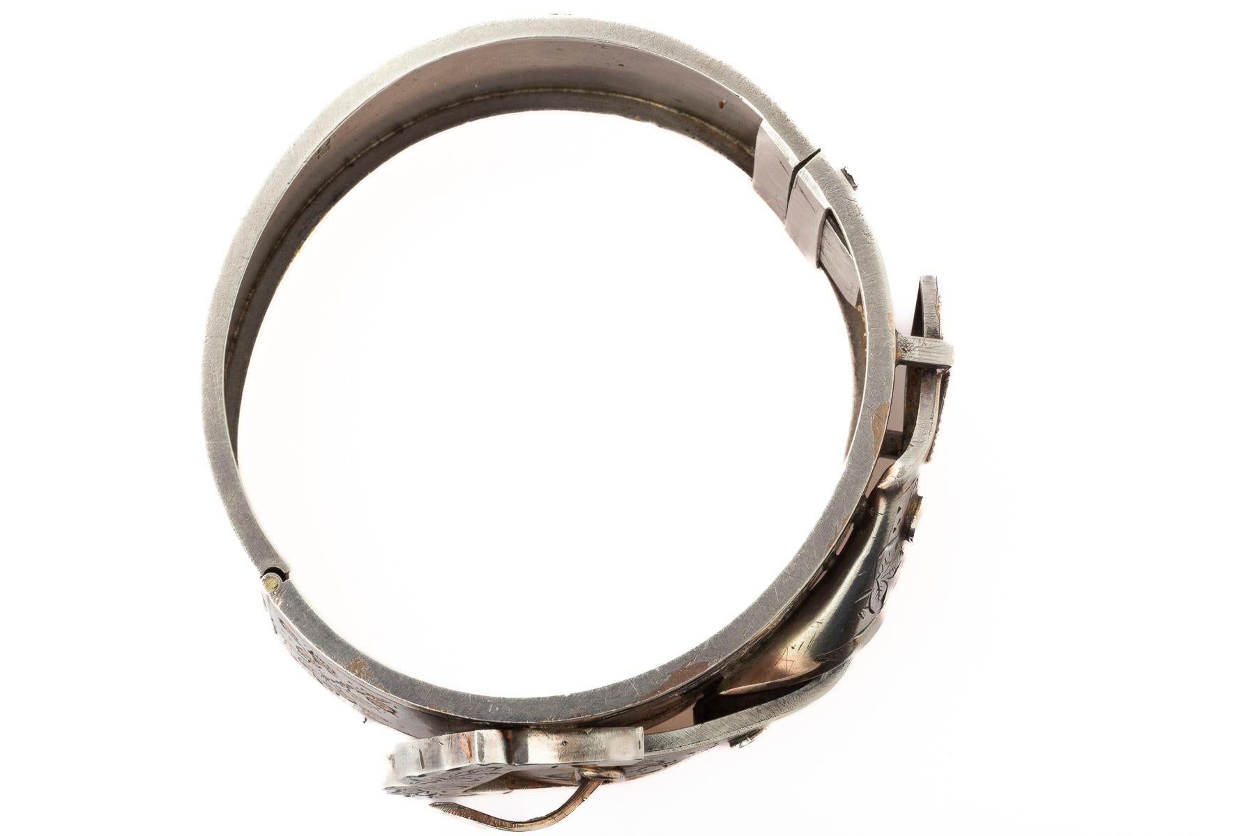 Bracciale vittoriano con fibbia Foldes in argento sterling in vendita 2