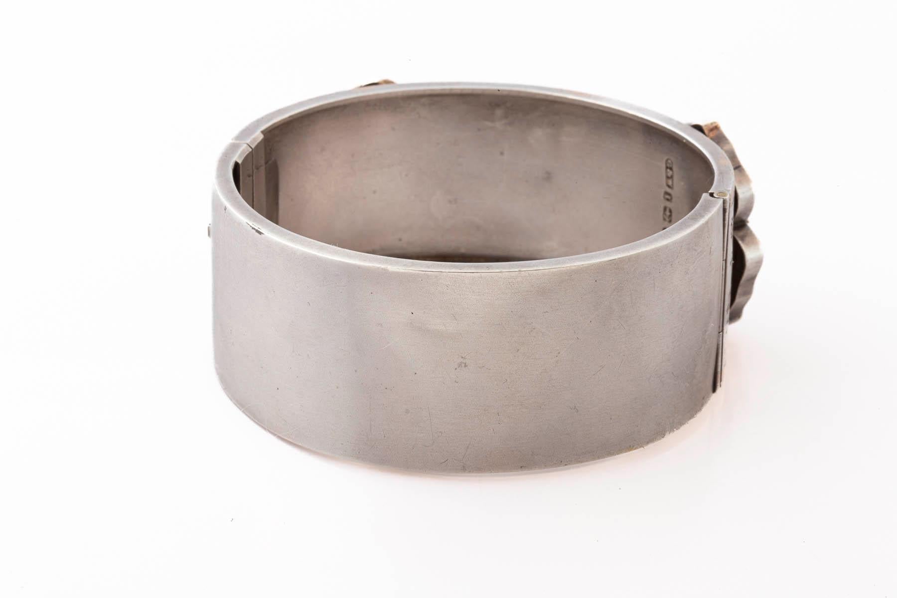 Bracciale vittoriano con fibbia Foldes in argento sterling in vendita 3