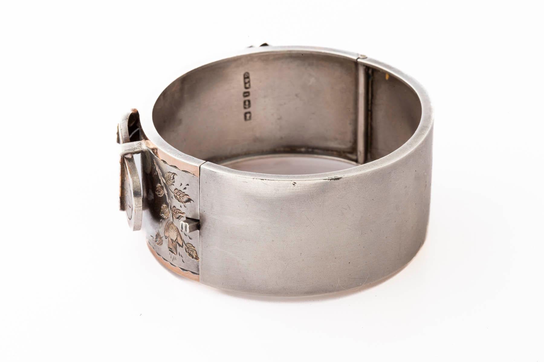 Bracciale vittoriano con fibbia Foldes in argento sterling in vendita 4