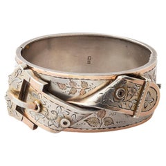 Manchette victorienne à boucle pliée en argent sterling