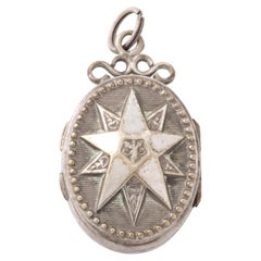 Victorian Sterling Silver French Star Locket