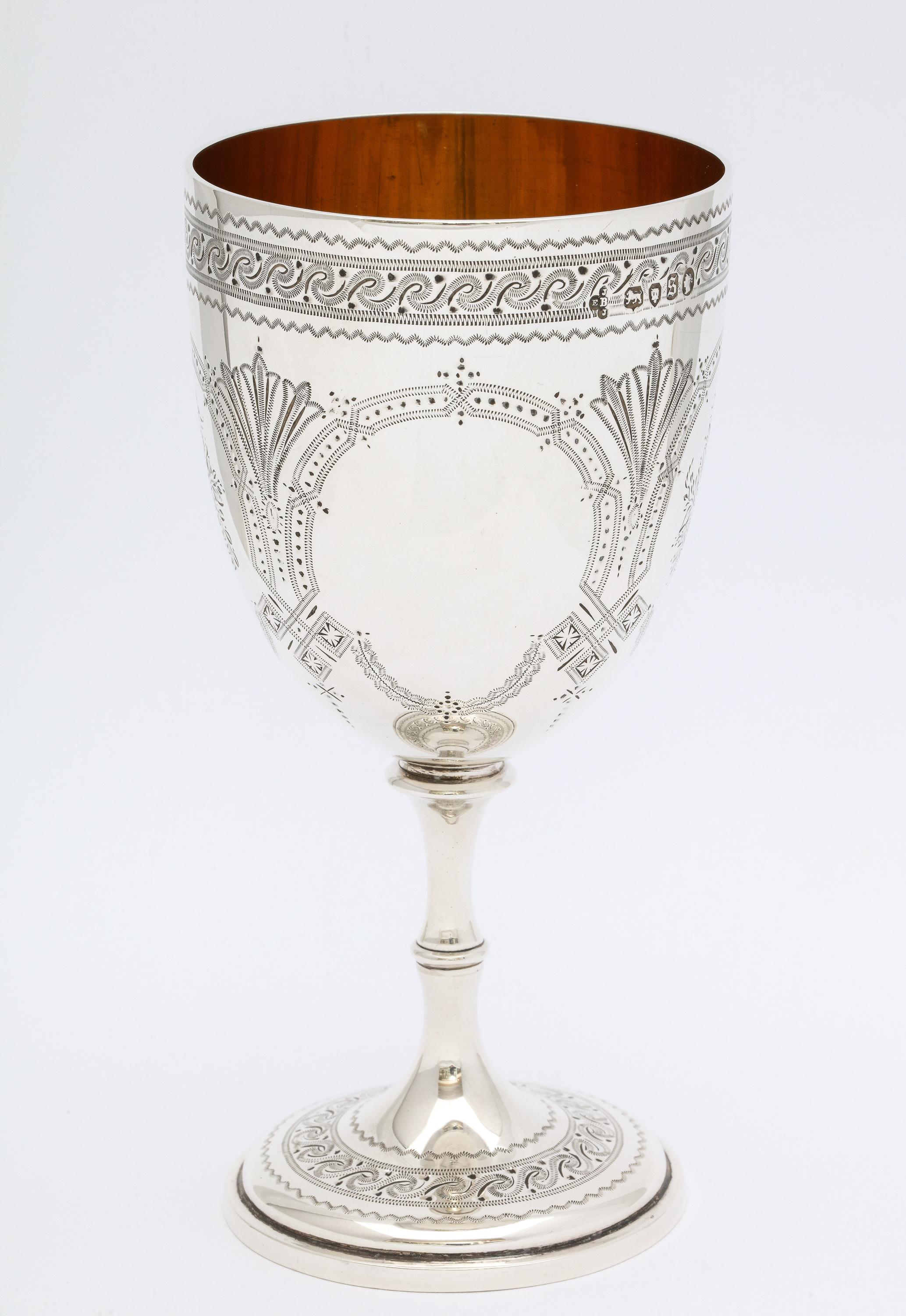 English Victorian Sterling Silver Goblet