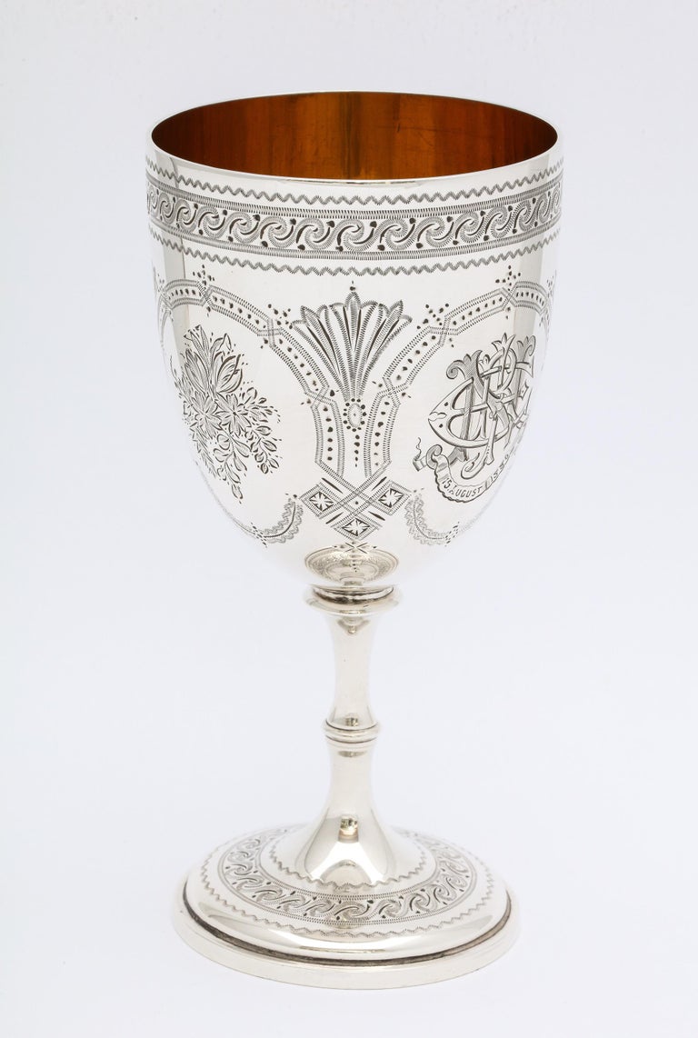 Victorian Sterling Silver Goblet In Good Condition In New York, NY