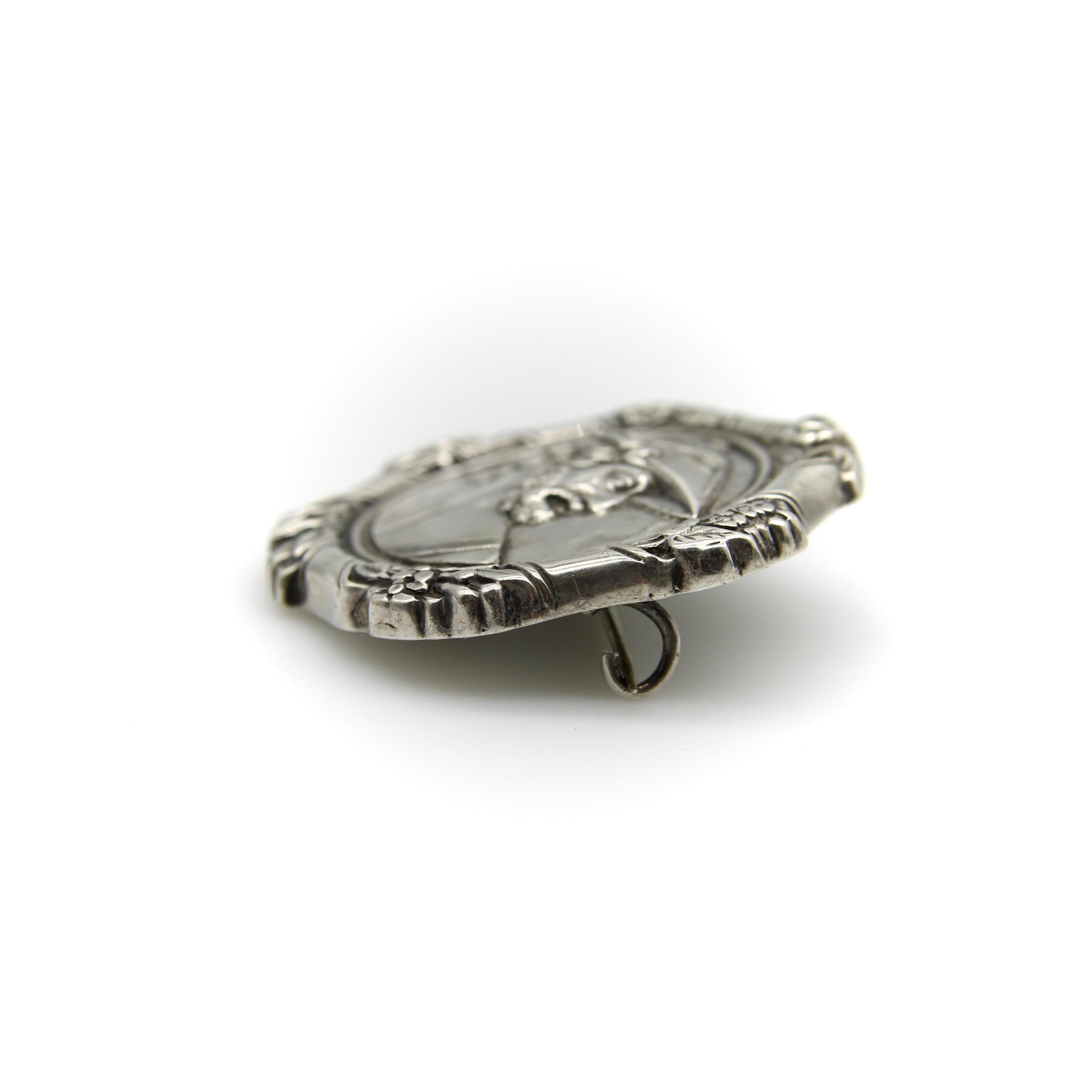 Femenino o masculino Broche Victoriano de Plata de Ley con Casco de Dios Guerrero Griego en venta