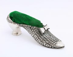 Victorian Sterling Silver High-Heeled Shoe-Form Pincushion by Adie & Lovekin