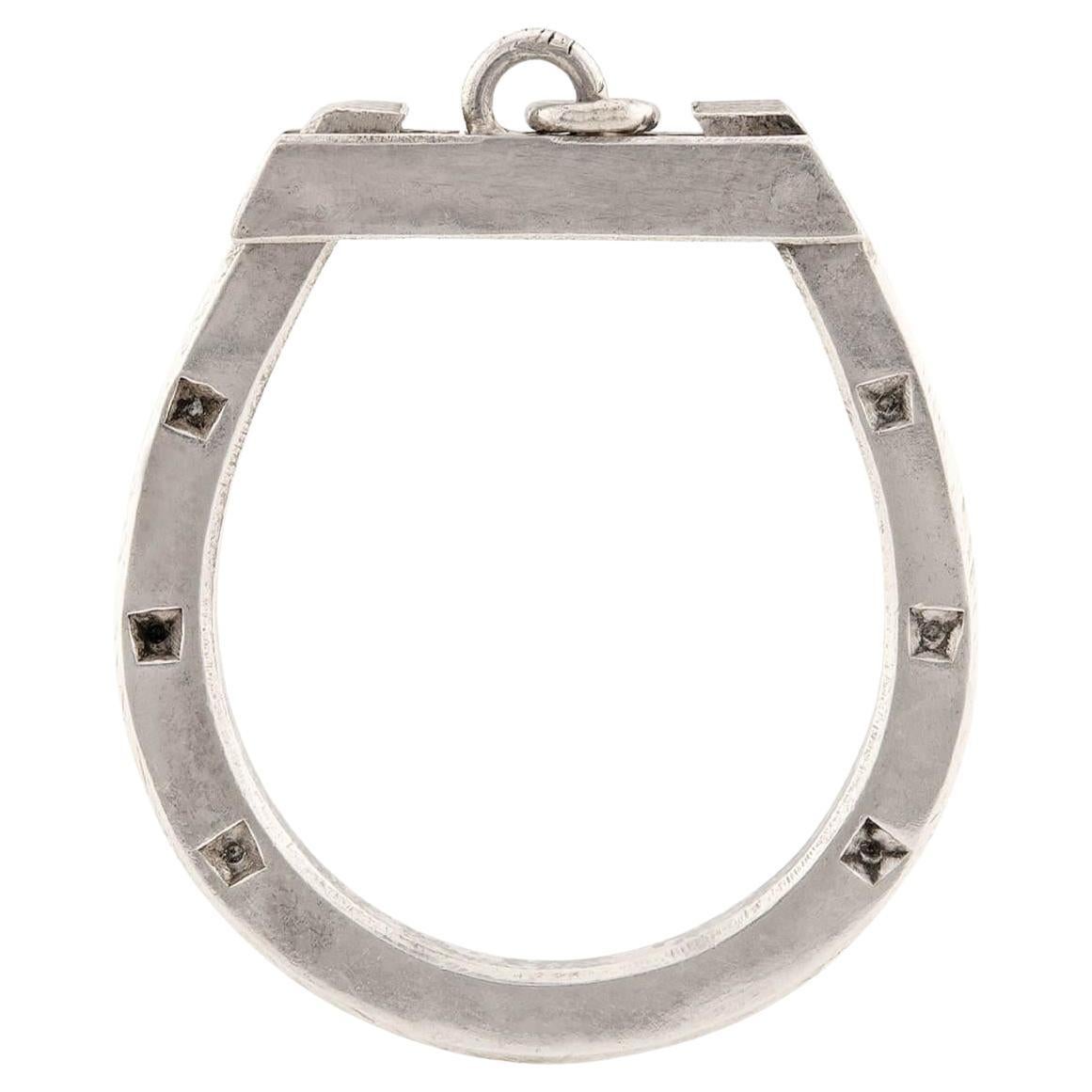Pendentif victorien en argent sterling à charnière fer à cheval