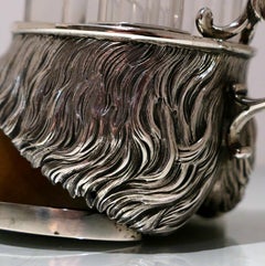 Victorian Sterling Silver Horse Shoe Inkwell London 1882 Martin Goldstein