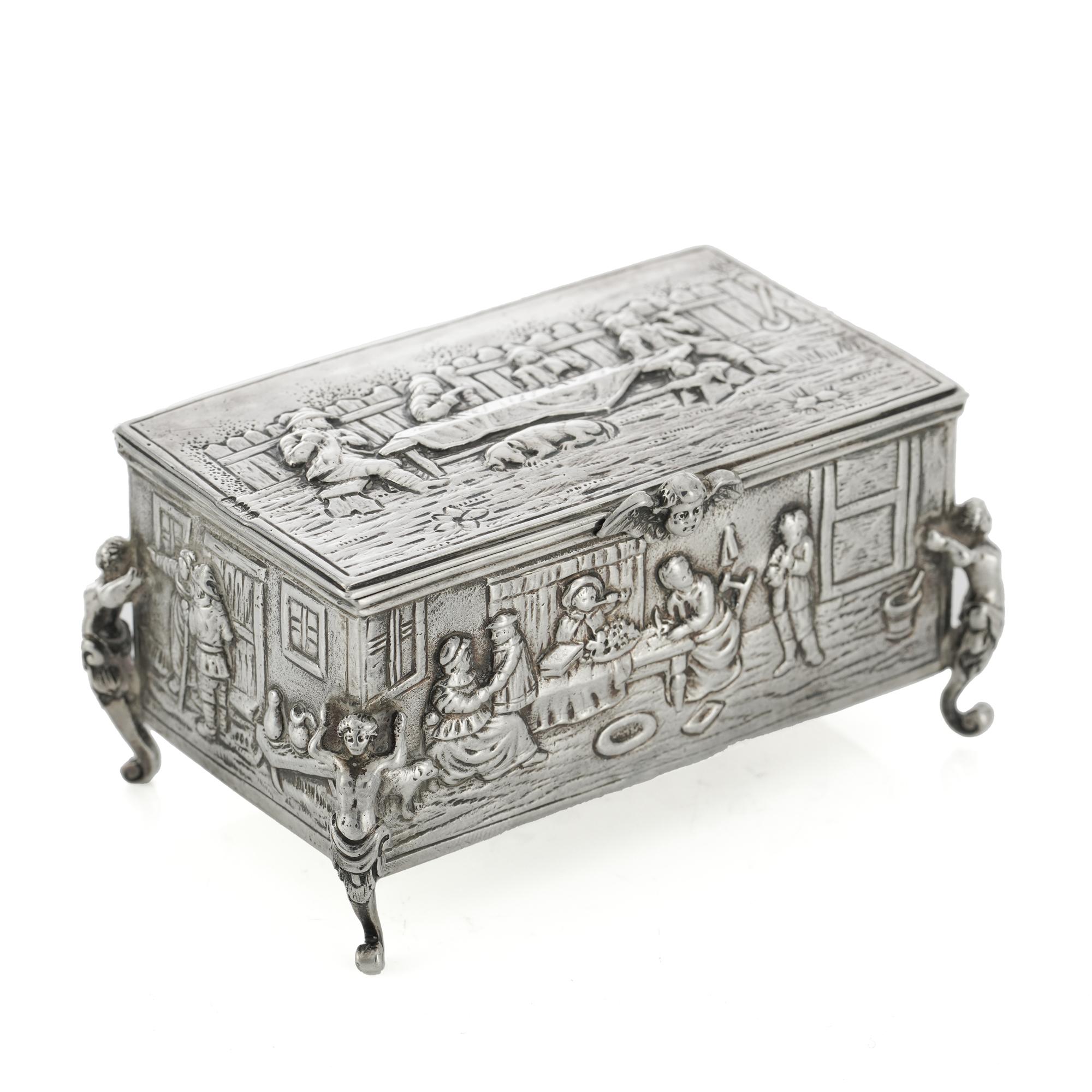 Victorian Sterling Silver Jewellery Box In Good Condition In Braintree, GB
