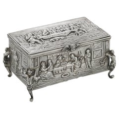 Used Victorian Sterling Silver Jewellery Box