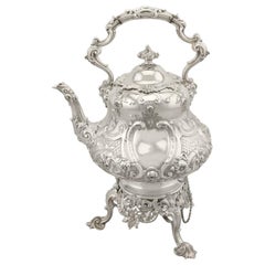 Victorian Sterling Silver Louis Spirit Kettle, 1855