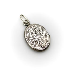 Victorian Sterling Silver Mizpah Hand Engraved Locket