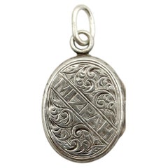 Victorian Sterling Silver Mizpah Hand Engraved Locket