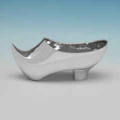 Victorian Sterling Silver Model of a Shoe, Nathan & Hayes, 1899