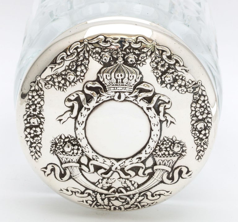 Victorian Sterling Silver-Mounted Crystal Dressing Table Jar For Sale 7
