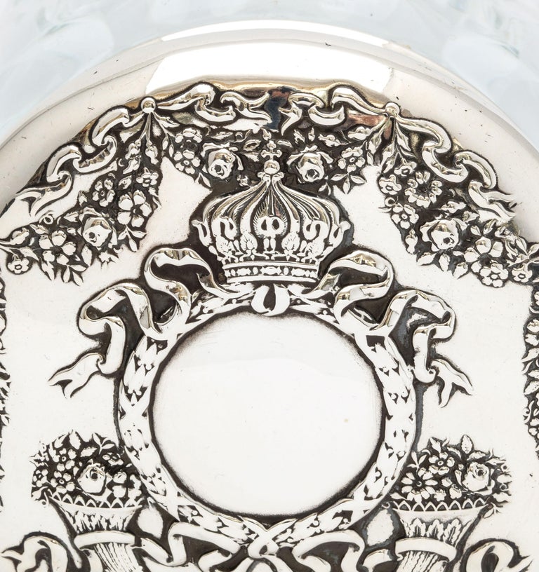 Victorian Sterling Silver-Mounted Crystal Dressing Table Jar For Sale 8