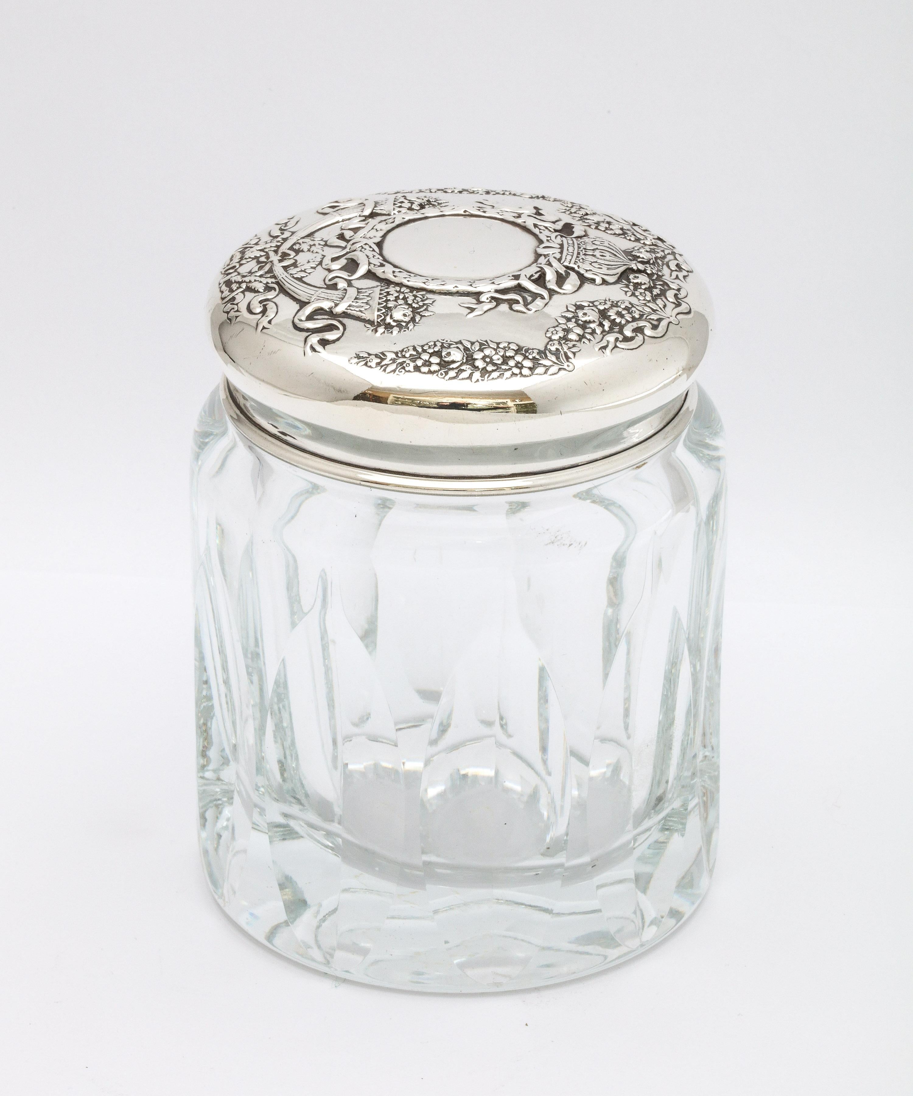 Victorian Sterling Silver-Mounted Crystal Dressing Table Jar 2