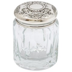 Victorian Sterling Silver-Mounted Crystal Dressing Table Jar