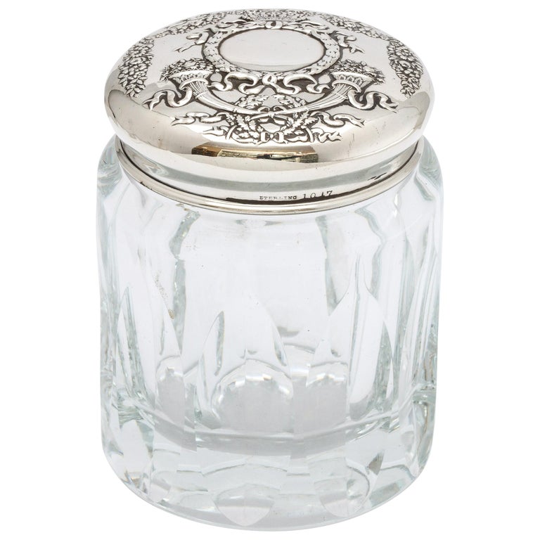 Victorian Sterling SilverMounted Crystal Dressing Table Jar at 1stDibs