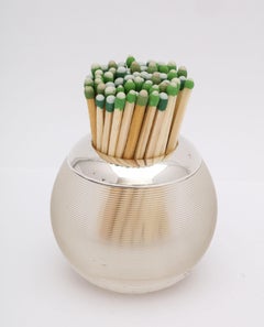 Victorian Sterling Silver-Mounted Crystal Match Striker