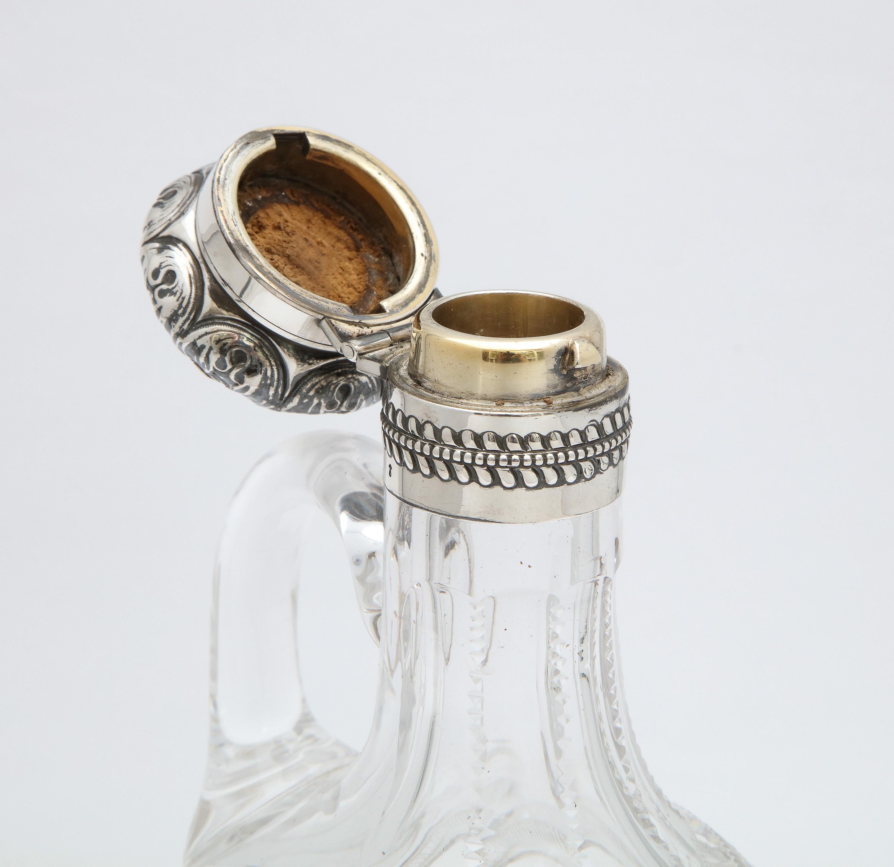 Viktorianischer Dekanter aus Sterlingsilber mit 4 passenden Gläsern, Gorham im Angebot 7