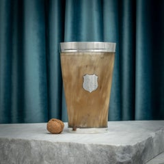 Victorian Sterling Silver Mounted Horn Beaker, Hallmarked London 1869