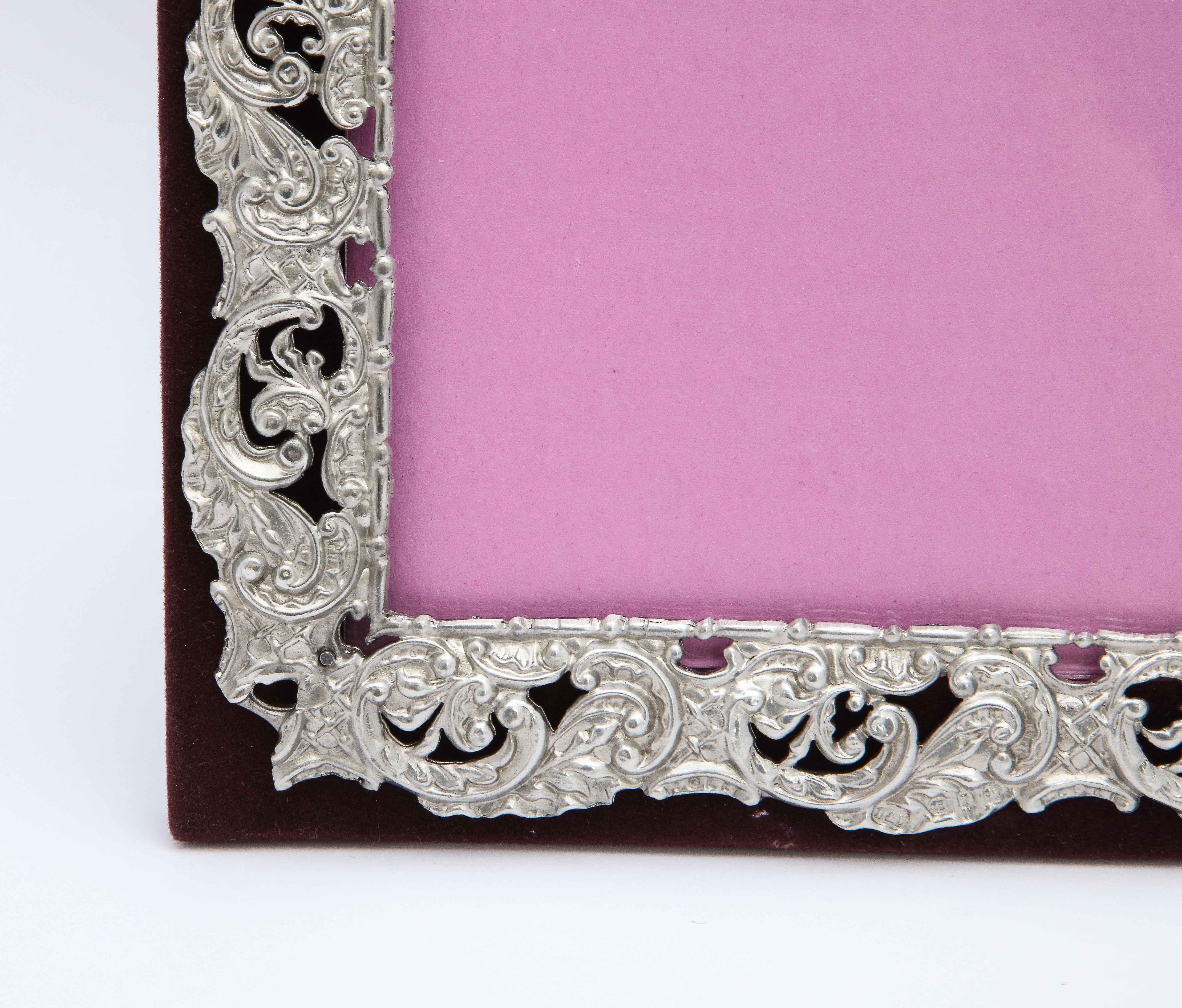 English Victorian Sterling Silver Mounted Picture Frame by Deakin & Francis For Sale