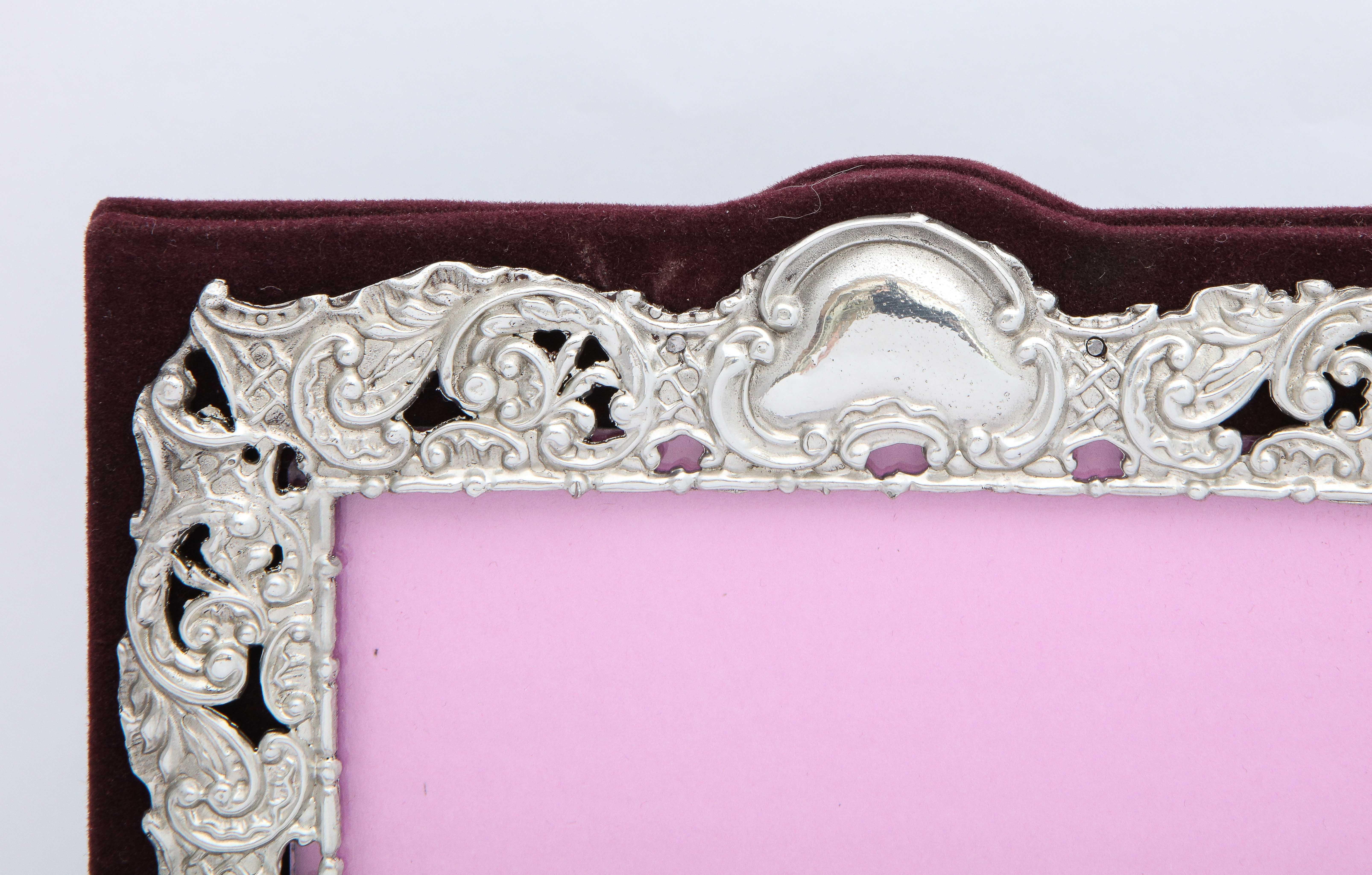 Late 19th Century Victorian Sterling Silver Mounted Picture Frame by Deakin & Francis For Sale