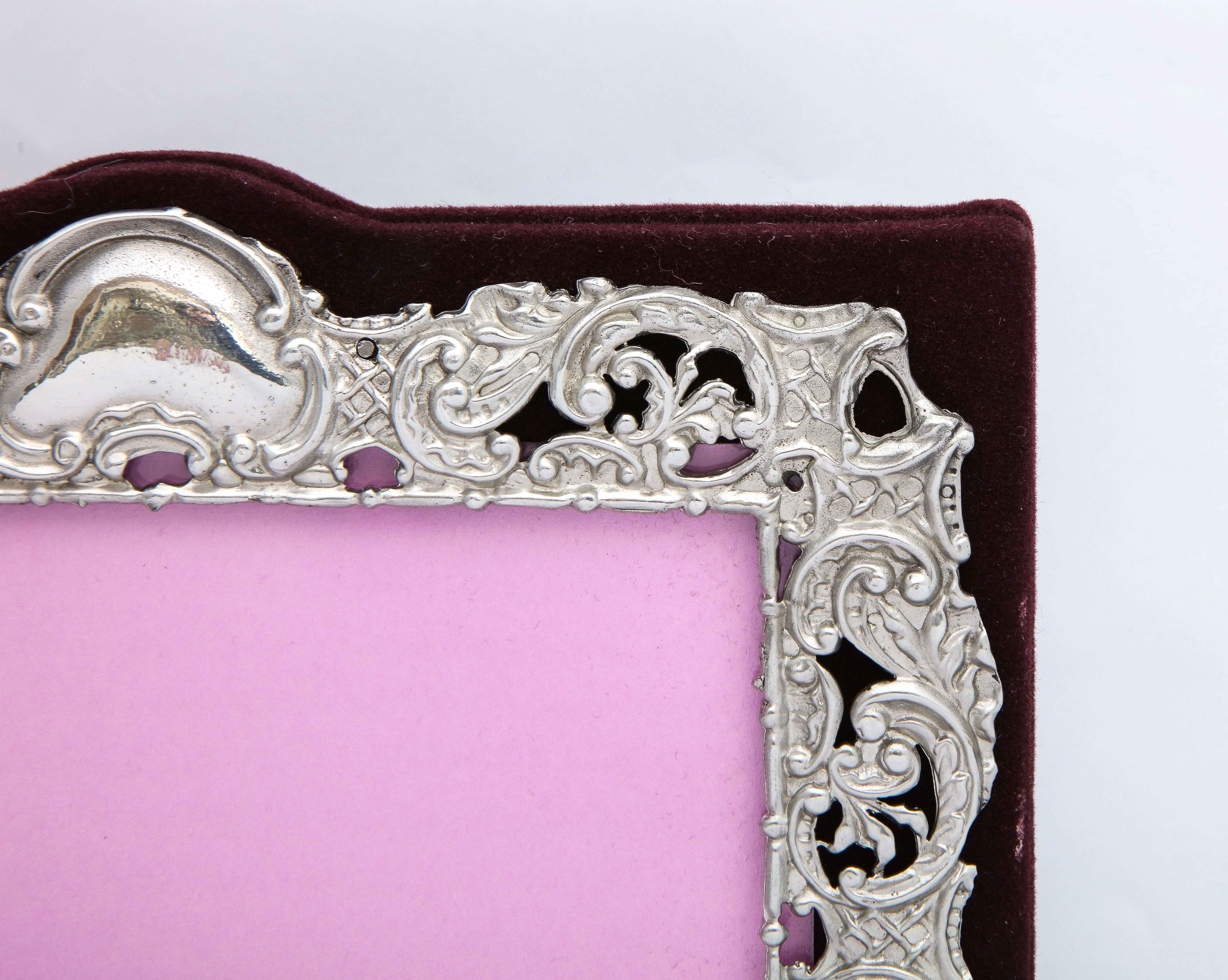 Victorian Sterling Silver Mounted Picture Frame by Deakin & Francis For Sale 1