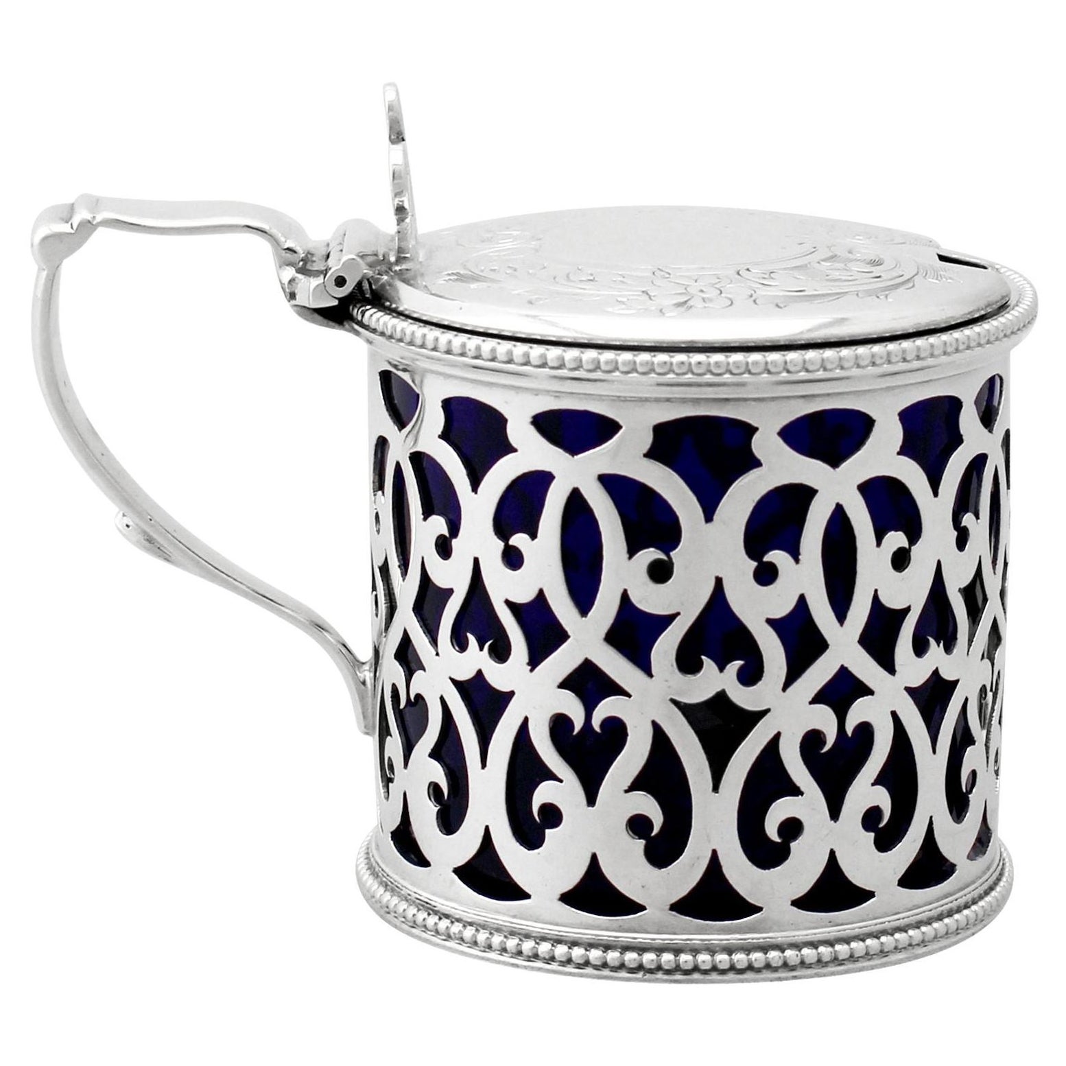 Vasetto di senape vittoriano in argento sterling