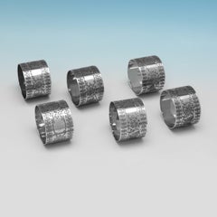 Victorian Sterling Silver Napkin Rings, G. M. Jackson, London 1894