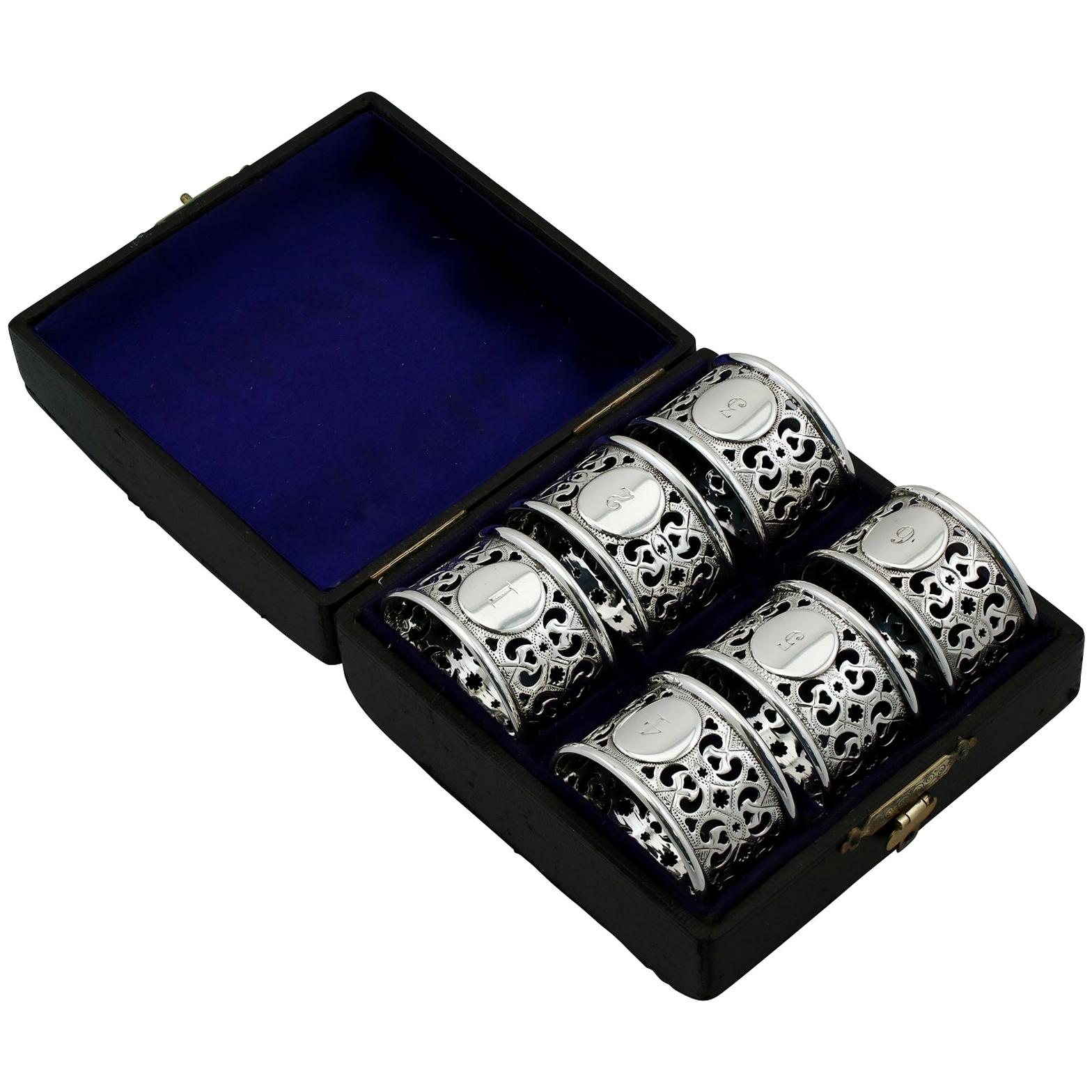 Victorian Sterling Silver Numbered Napkin Rings