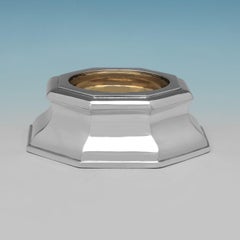 Victorian Sterling Silver Octagonal Salt Cellars by Aldwinckle & Slater, 1891