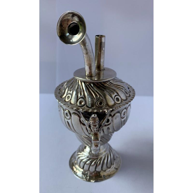 Victorian Sterling Silver Oil Lamp by Comyns of London Ltd, 1893 For Sale 1