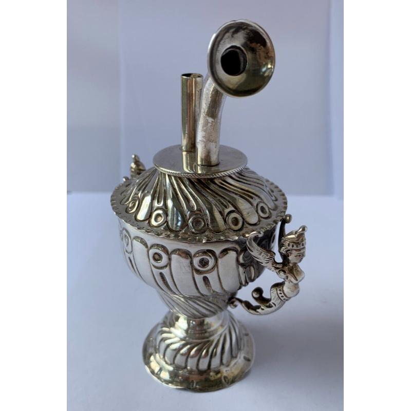 Victorian Sterling Silver Oil Lamp by Comyns of London Ltd, 1893 For Sale 2