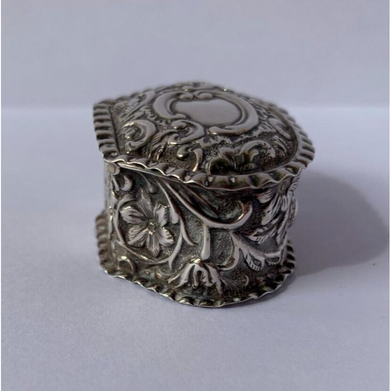 antique silver pill box