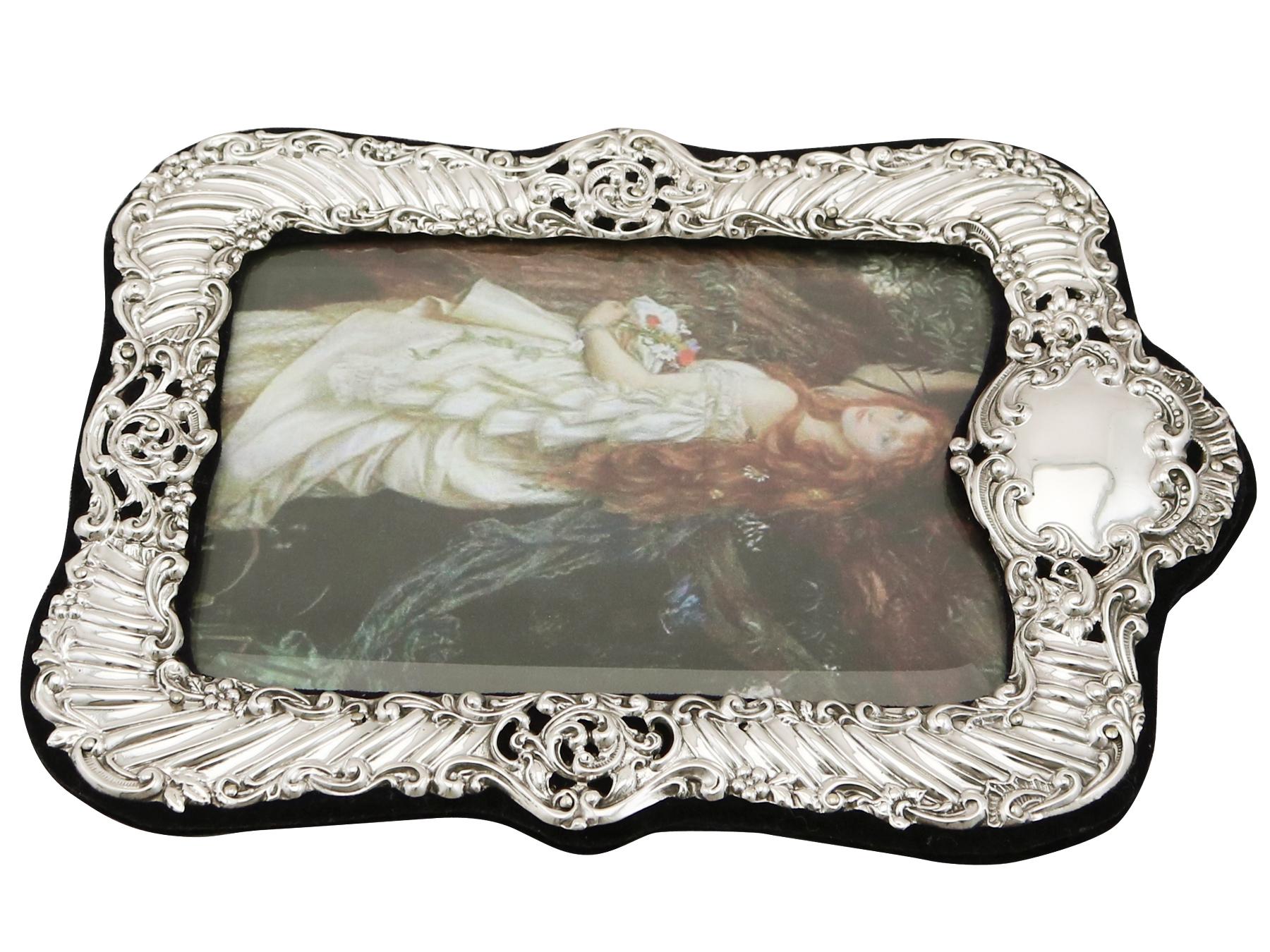 Antique Victorian 1900 Sterling Silver Photograph Frame by Henry Matthews 1