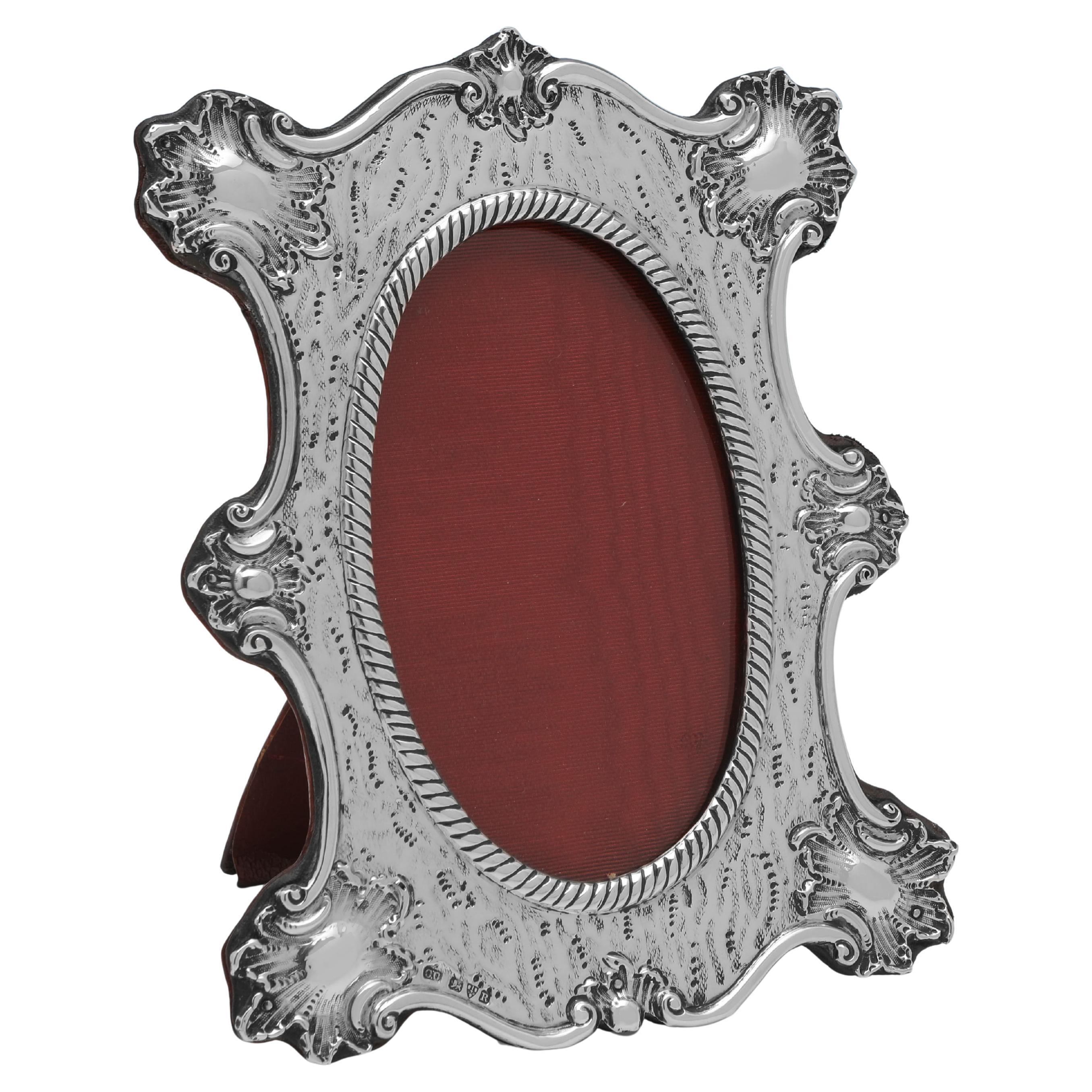 Victorian sterling silver photograph frame made in Chester in 1900