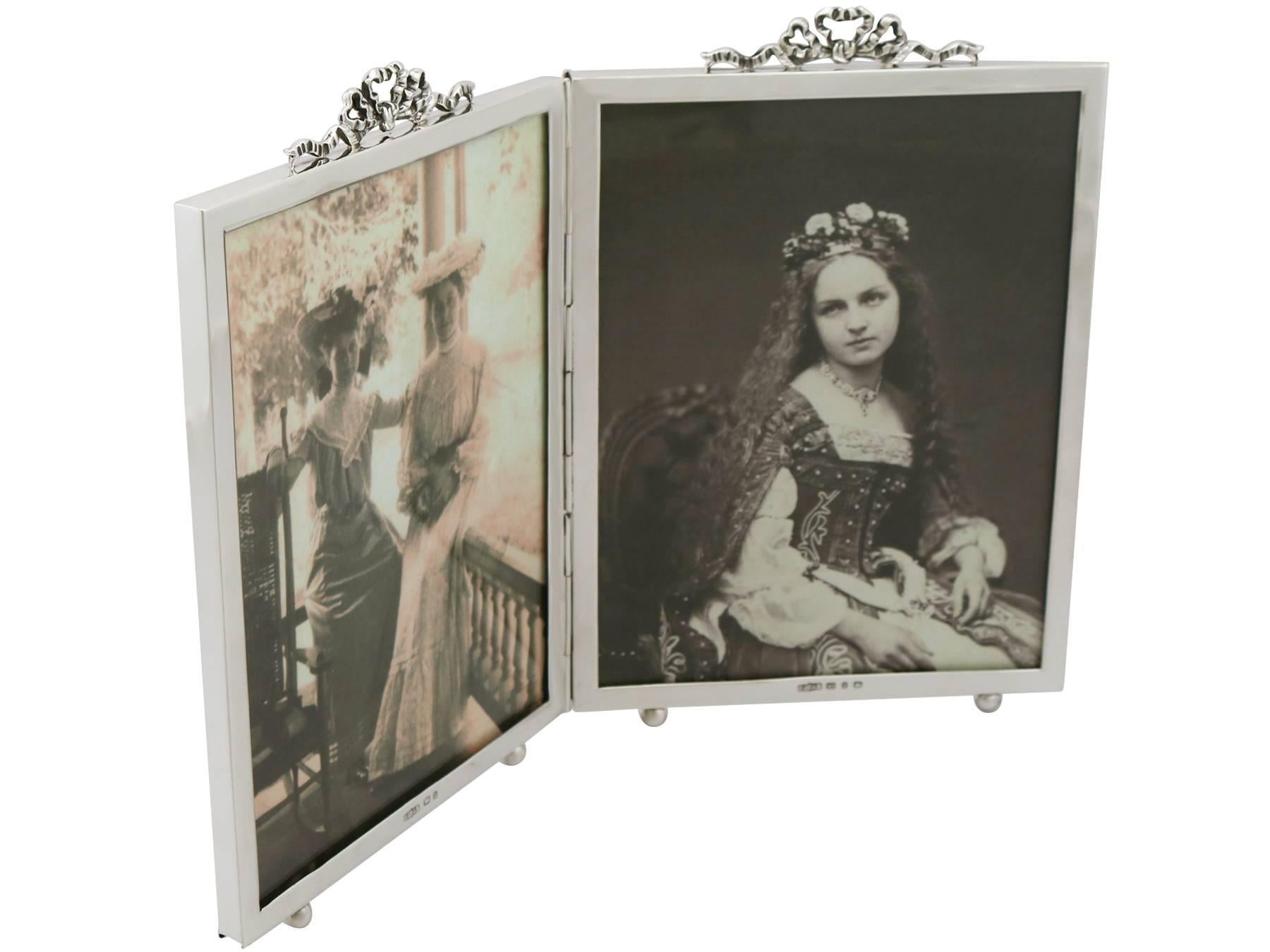 English Victorian Sterling Silver Quadruple Photograph Frame